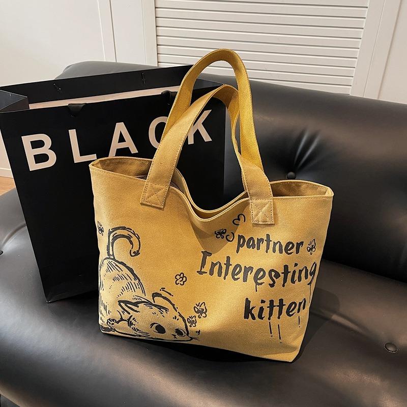 

Casual large-capacity canvas tote bag women s new fashion going out portable shopping bag commuter shoulder bag хакі