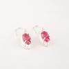 Natural Pink Tourmaline Gemstone 925 Sterling Silver Handmade Earrings 1.4" EE-169-9