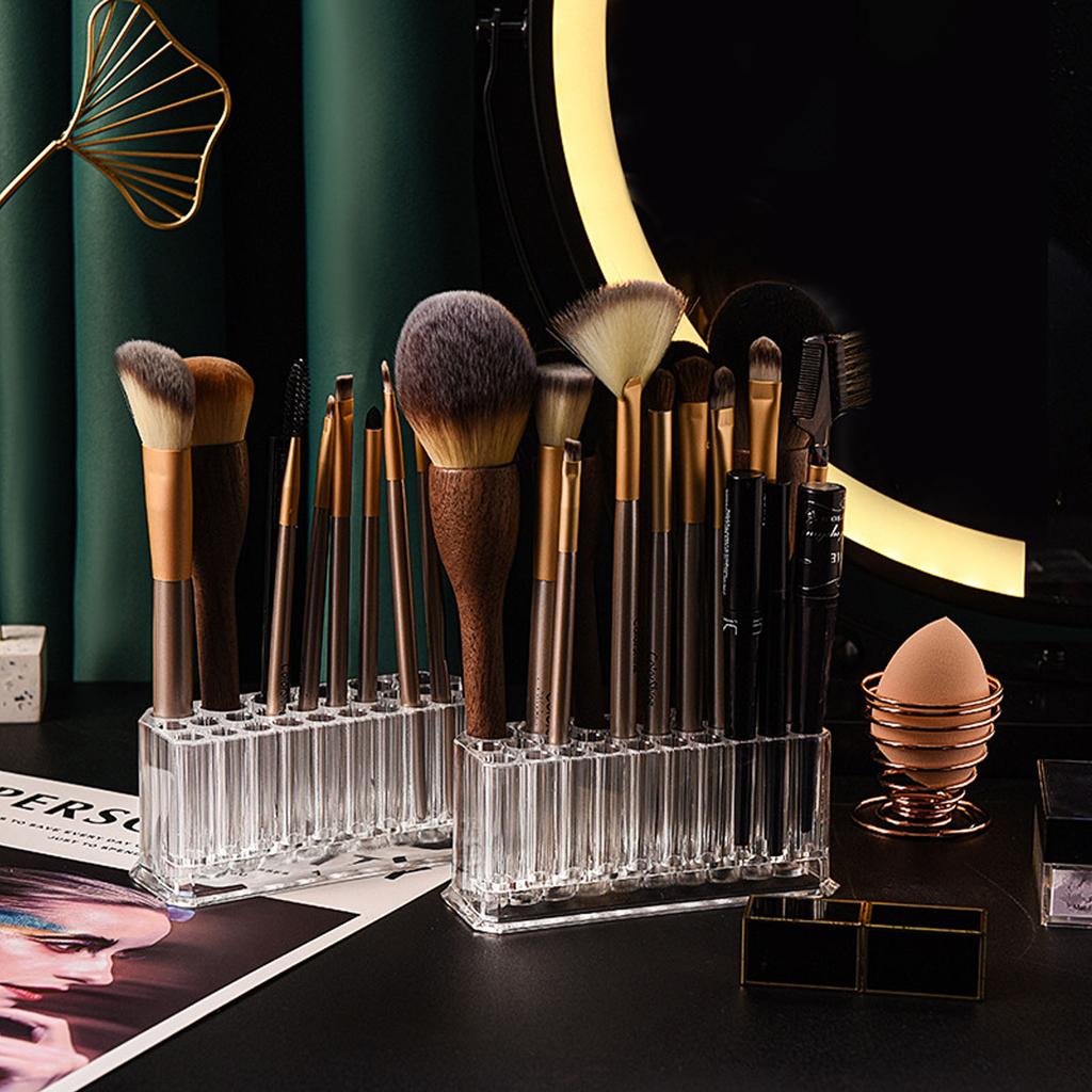 Eyeliner Holder Organizer for Women 26 Slots Transparent Lip Liner Organizer Eyebrow Pencil