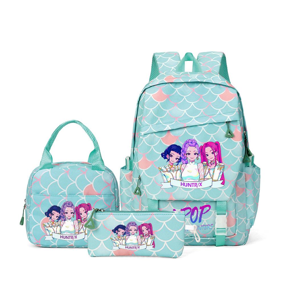 Kpop Demon Hunters, Elementary School Bag, Children'S Backpack, Lunch Bag, Pencil Bag, Three-Piece Set, Student Backpack