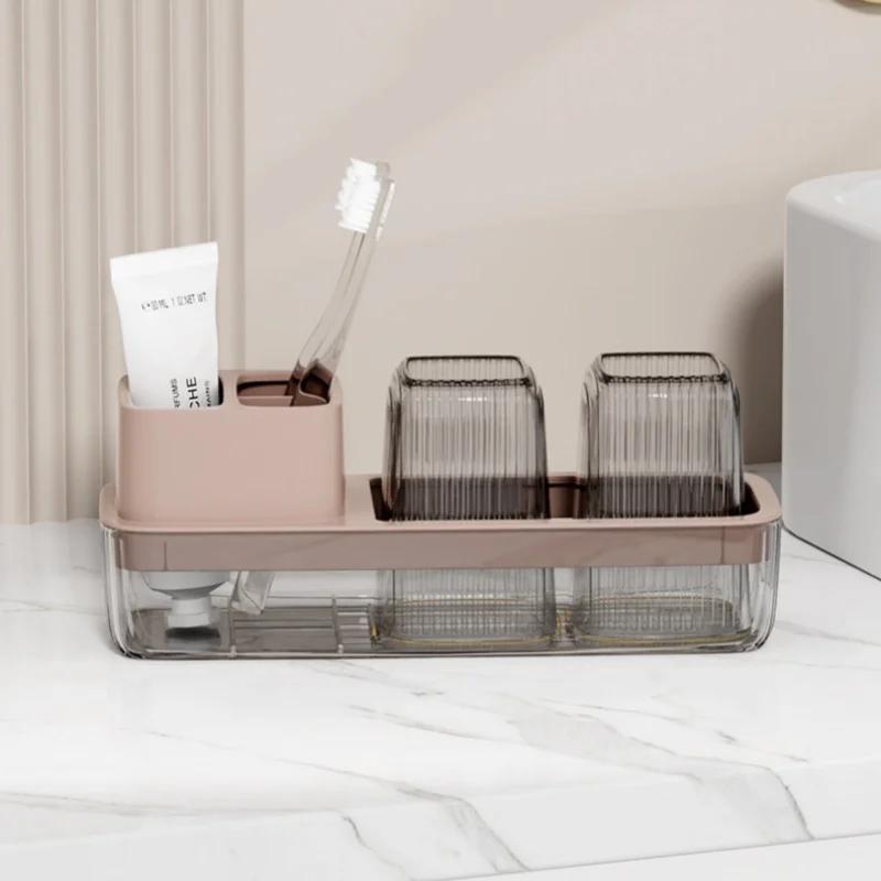 Washing Cup Toothbrush Holder Electric Toothbrush Rack Bathroom Dental Cup Storage Table Family Couple Mouthwash Cup Storage Box