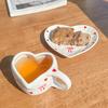 Hand-squeezed hand-painted cherries, exquisite retro heart-shaped ceramic coffee cups and saucers, afternoon teacups