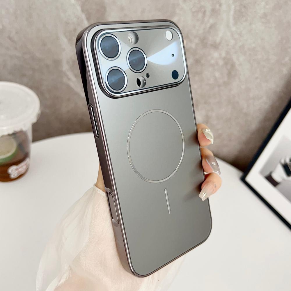Coque Magnétique Mate PC Plaqué Pour Magsafe Charge Sans Fil Pour iPhone 12 13 14 15 16 17 Pro Max Air Protection d'Objectif en Verre