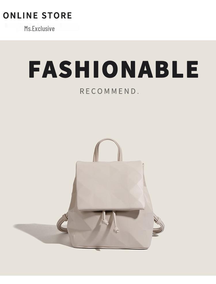 Geometric Diamond Pattern Double Shoulder Backpack - Versatile for Work, Commute, Travel & Outings