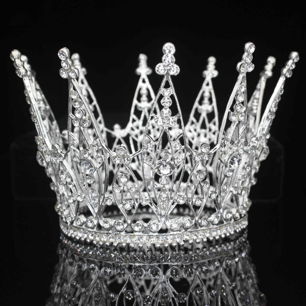 Rhinestone Tiara korona ślubna ślubna biżuteria do włosów akcesoria kobiety dziewczęta księżniczka pokaż stroik chluba królowa Diadem