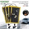 12V Universal Built-In Car Seat Heater Kit Fit 2 Seats with 4Pcs 108W Alloy Wire Heating Pads and 5-level Dual Control Switch