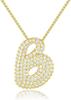 Stainless Steel Bubble Letter Initial Pendant Chunky Women Personality Jewelry Zircon Gold Plated Balloon 26 Letter Necklaces