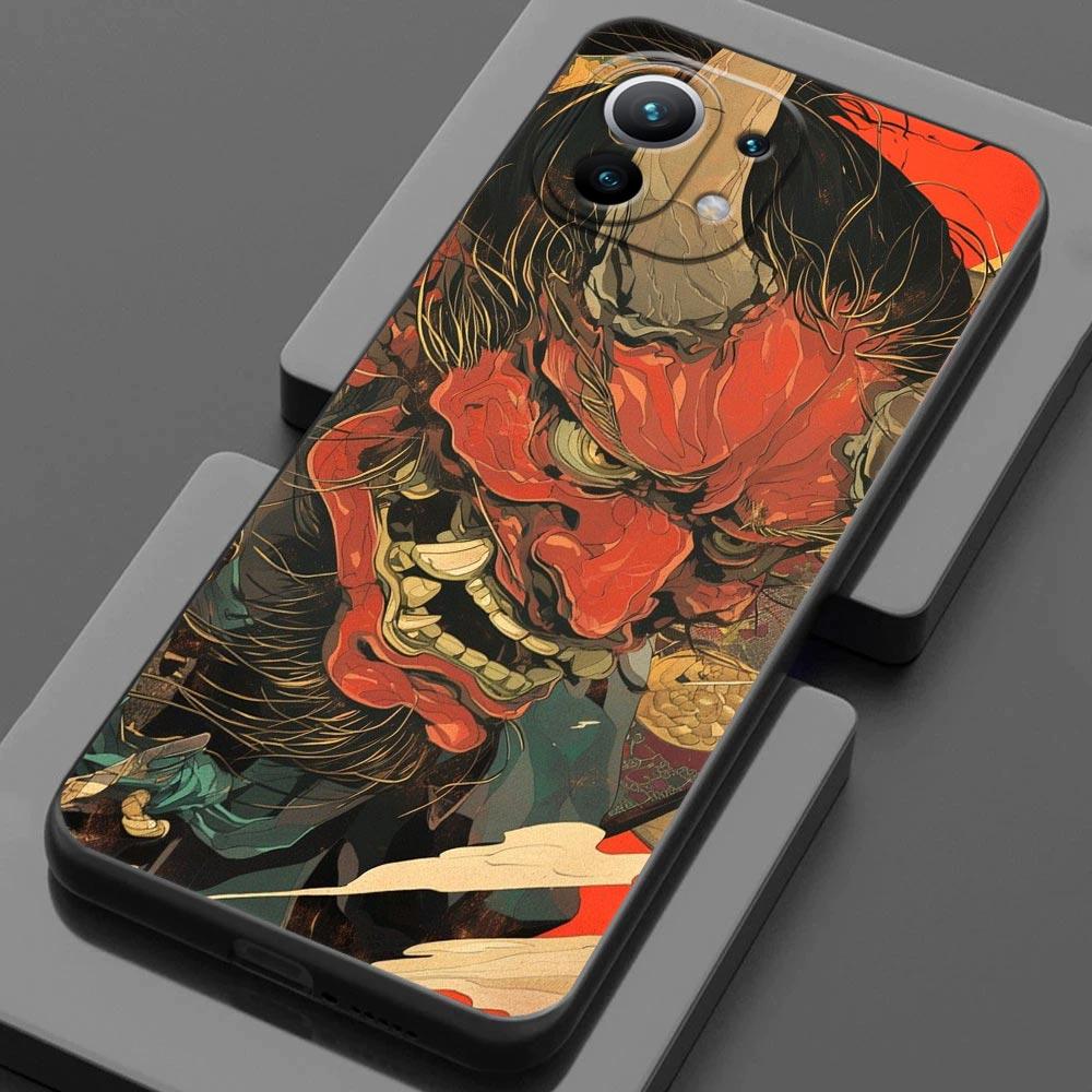 Samurai Ghost Hannya Ukiyo-E Mask For Xiaomi 15 Ultra 11T 13T 14T Pro 11 Phone Case Mi POCO X7 M7 F7 Pro F5 F6 M6 X3 X5 X6 Cover