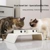 Anti-flip Cat Food Water Bowl Double Bowls Pet Water Feeder Container  Wet Dry Food