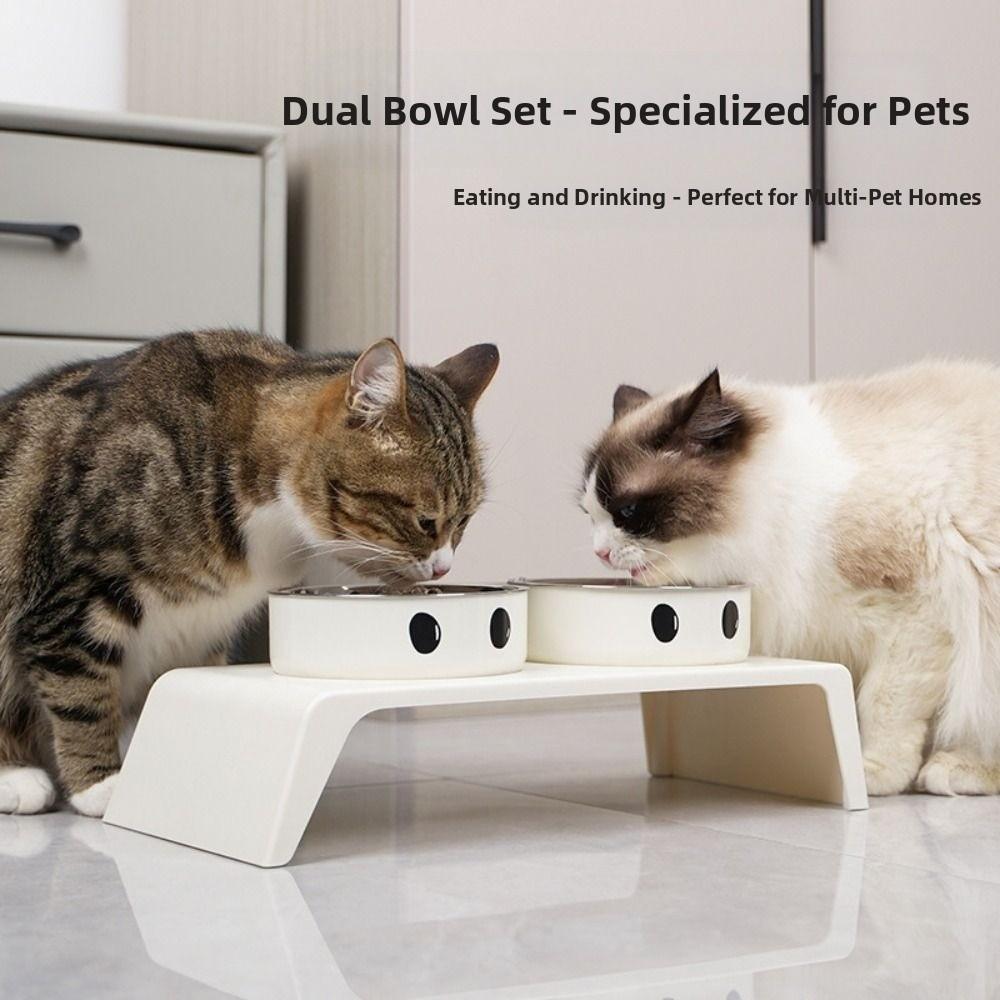 Non-Slip Cat Food Water Bowl Anti-flip Cat Dog Dual-use Bowl Pet Food Dispenser  Dog Accessories