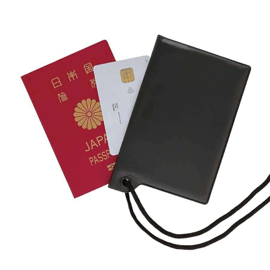Black Passport Cover Gowell [TradeWorks] Anti-Skimming