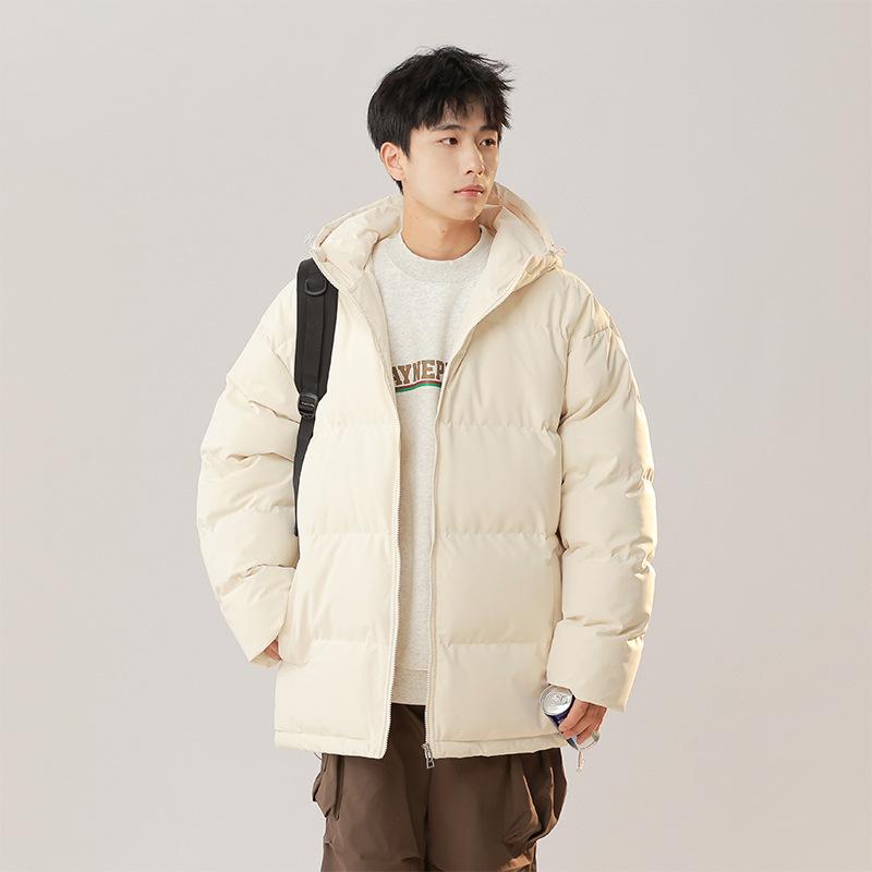 

Padded clothes men s candy color winter new trend loose hooded padded jacket thickened warm couple jacket M