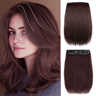 Synthetic Short Straight Bend Thick Hairpiece Clip In Hair Extension Natural Topper Hair For Women With Thinning Hair