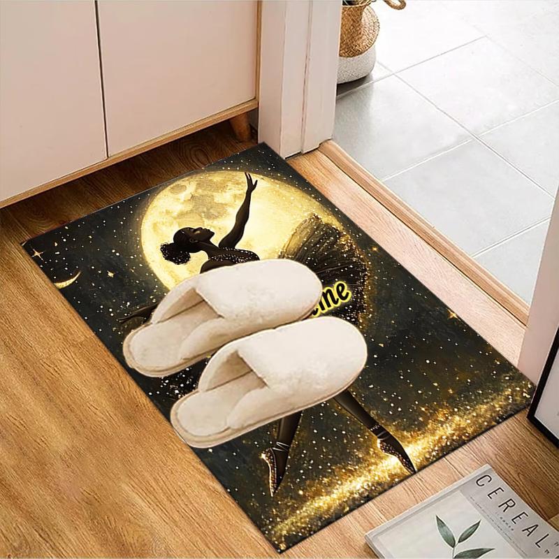 1PC Custom Name Dance Moonlight Theme Floor Mat Ideal for Living Room, Game Rooms, Office, Bedroom Floor Mat Playful Design