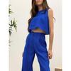 Sleeveless Short-Sleeved Wide-Leg Pants Set Short Sleeve Wide Leg Pants Set Women