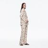 Newly Designed Printed Long-sleeved Long Pants Pajama Set Home Wear with Leopard Print and A High-end Collar Shirt Style
