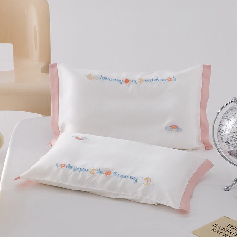 Soft Tencel Kids Pillowcase Cartoon Print Bedding Single Piece Children