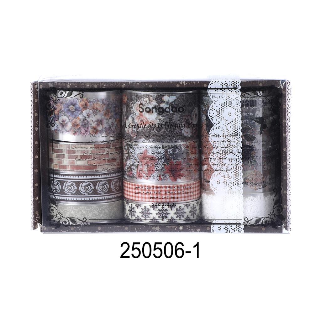 10Roll/Box Flower PET Tape Lace Masking Tape DIY Scrapbooking Sticker Journal Diary Aesthetic Stationery Campus gift