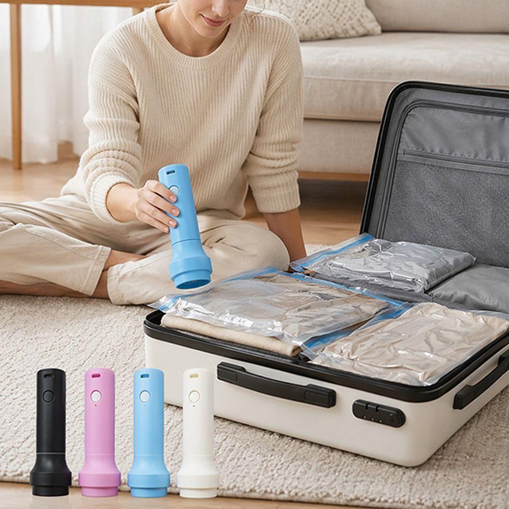 Cordless Electric Vacuum Pump USB Rechargeable Lightweight Vacuum Bag Pump Space Saver Handheld Compressed Bag Air Pump