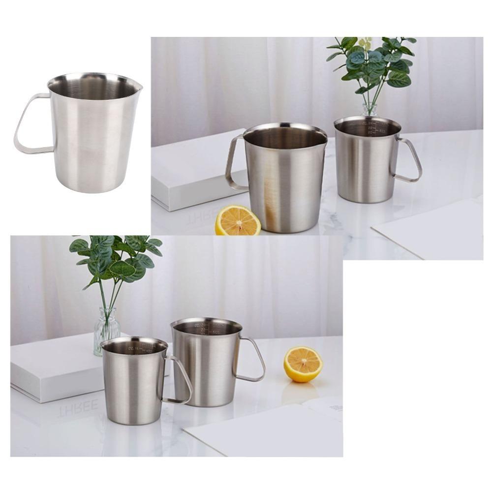 Rustless Steel Milk Tea  Vessel with Scale Coffee Jug Easy To Clean Measuring Cup  Material Dosing 500ml