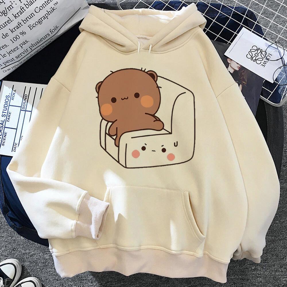 

Парные мультяшные худи Бубу Дуду, милые свитшоты с принтом, женская мужская одежда, с длинными рукавами, флисовые, свободные, с капюшоном S