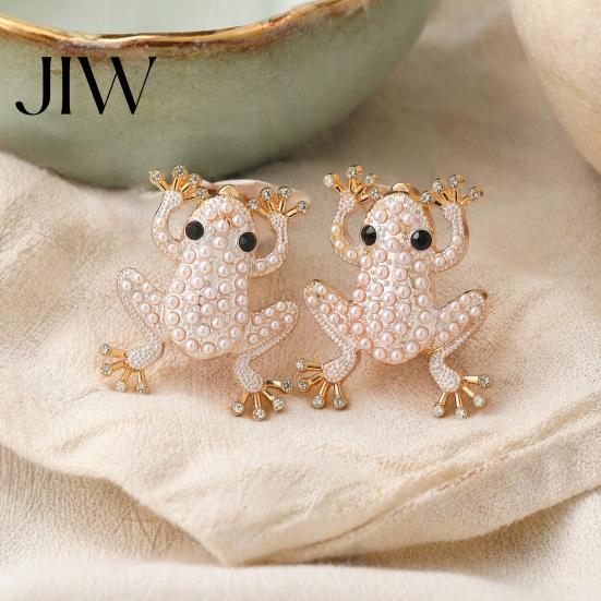 Forest Style Accessories Frog Jewelry for Women, Rhinestone Stud Earrings, Sparkly Cute Earrings Women Animal Brooch Pin, Vintage Boho Summer