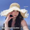 Summer Straw Hat Foldable Sun Hat Wide Large Brim Beach Hats  Holiday Straw Hat Beach Uv Protection Cap