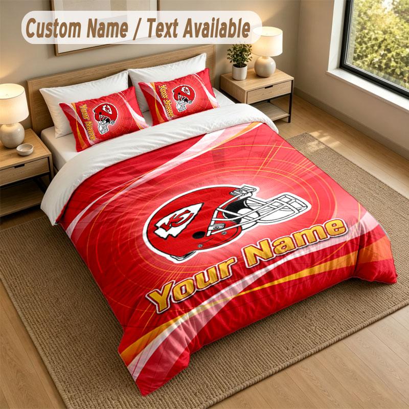Bettwäsche-Set 1 Bettbezug 2 Kissenbezüge Kansas City Chiefs Druck Weiche Bettwäsche Schlafzimmerdekoration