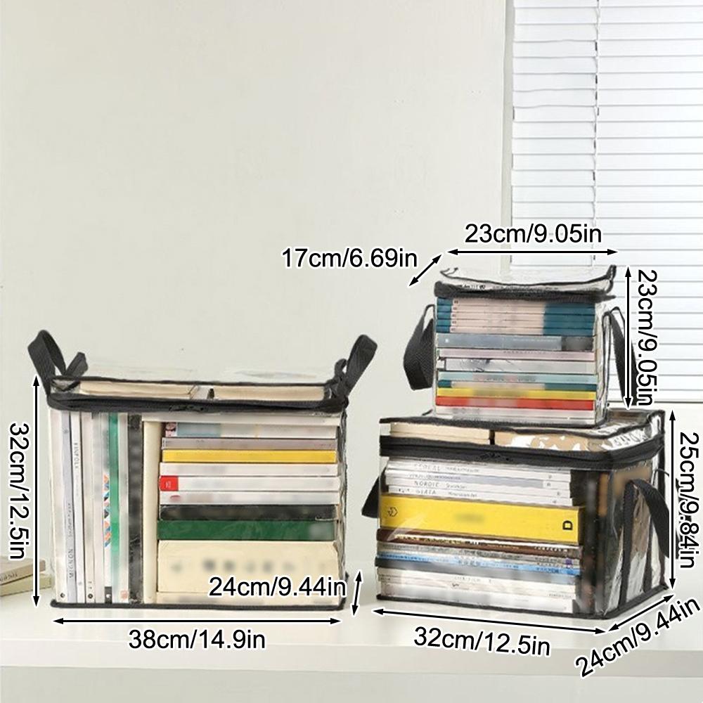 1PC Foldable Portable Book Storage Box Student Storage Bag Hd Transparent Large Capacity Workbook Storage Box