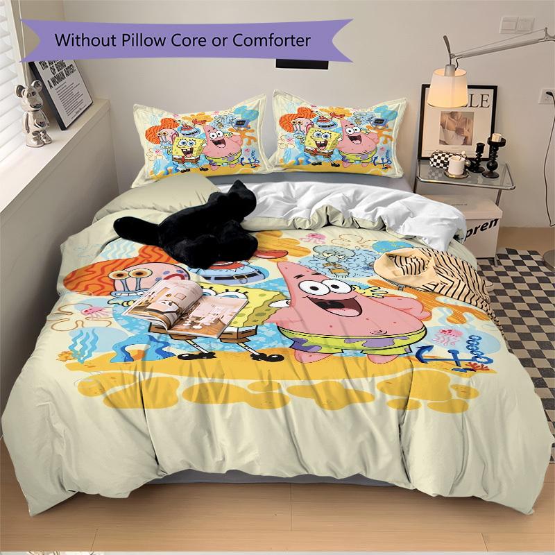 SpongeBob SquarePants Adventure Bedding Set - 3 Piece Comforter Cover Gift for Bedroom,Includes No InsertB123