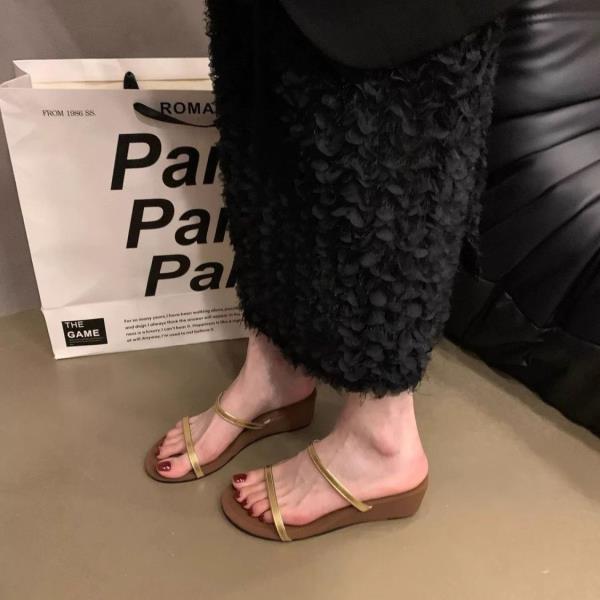 Fashion Female Shoes Womens Slippers Outdoor Heeled Mules Cross-Tied On A Wedge Luxury Slides 2025 High Summer Designer Scandals