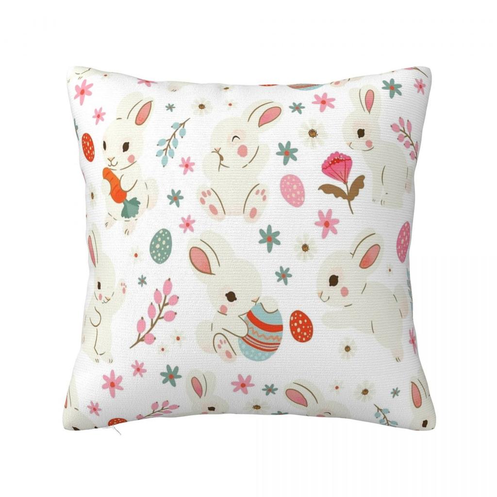 Easter Rabbit Bunny Pillowcases Sofa Cute Cushion Cover Funny Home Decoration Throw Pillow Case 40*40