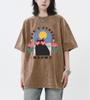 Don't Stress Meowt Cartoon Printing Retro Tee Shirt Female Trendy  Cotton T-Shirts Unisex Washed Short Sleeve Summer Hip Hop Top