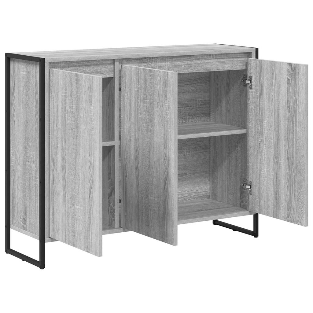 Side Cabinet Grey Sonoma 96.5 X 30 X 75 Cm Particleboard