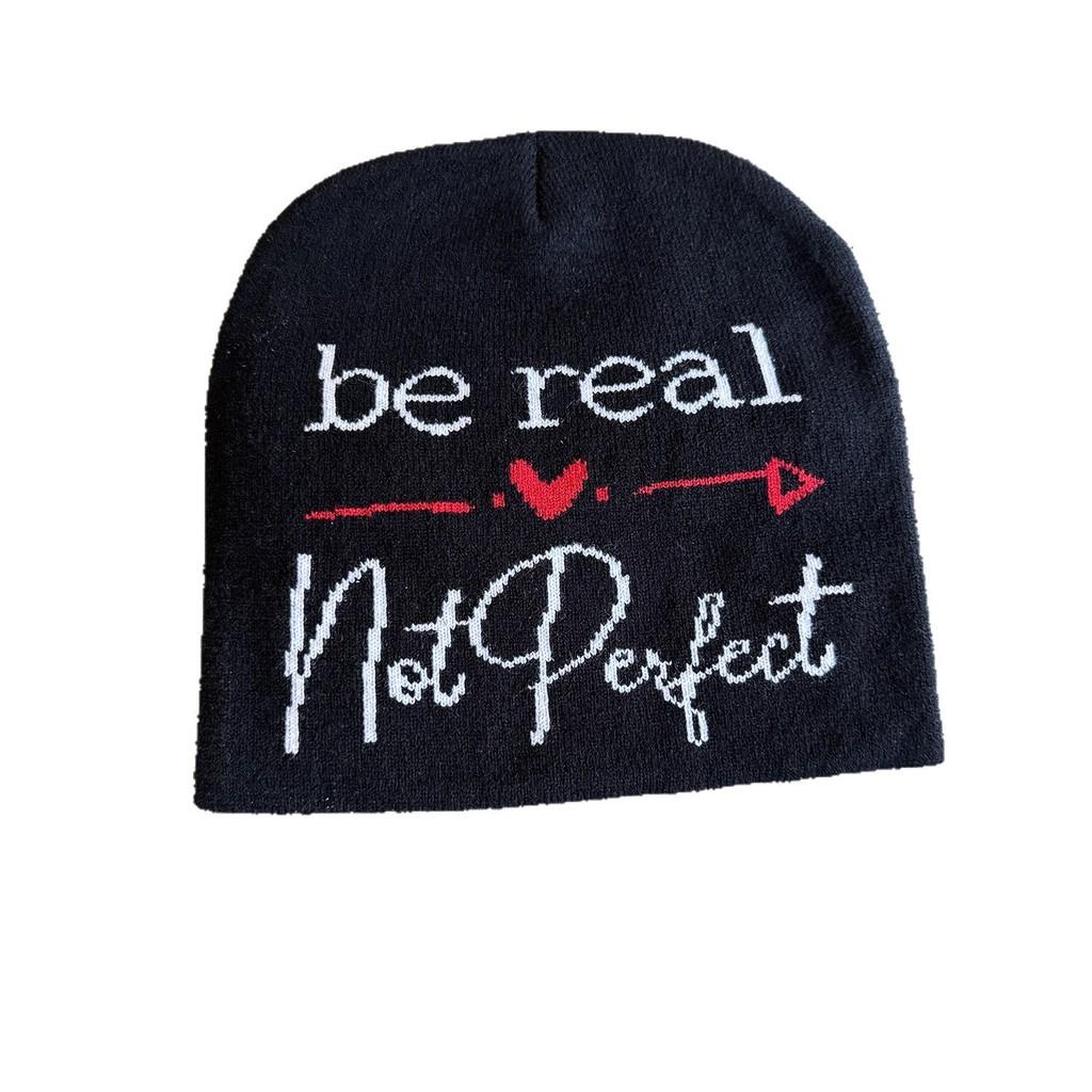 High Top Knit Hat For Men Women With Letter Design Warm Acrylic Breathable For Winter Season