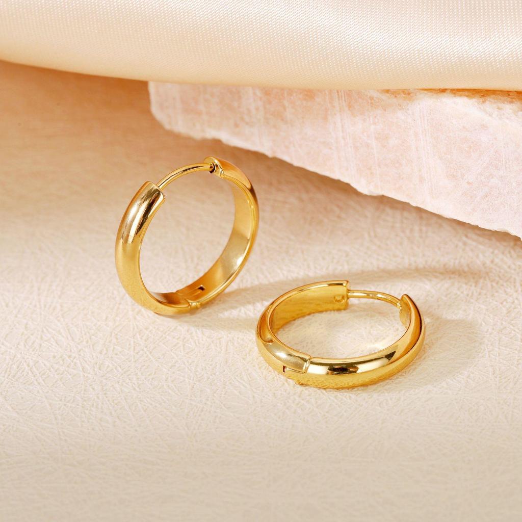 Orecchini semplici in acciaio al titanio in stile coreano: Gioielli Trendy, Unici e alla Moda.