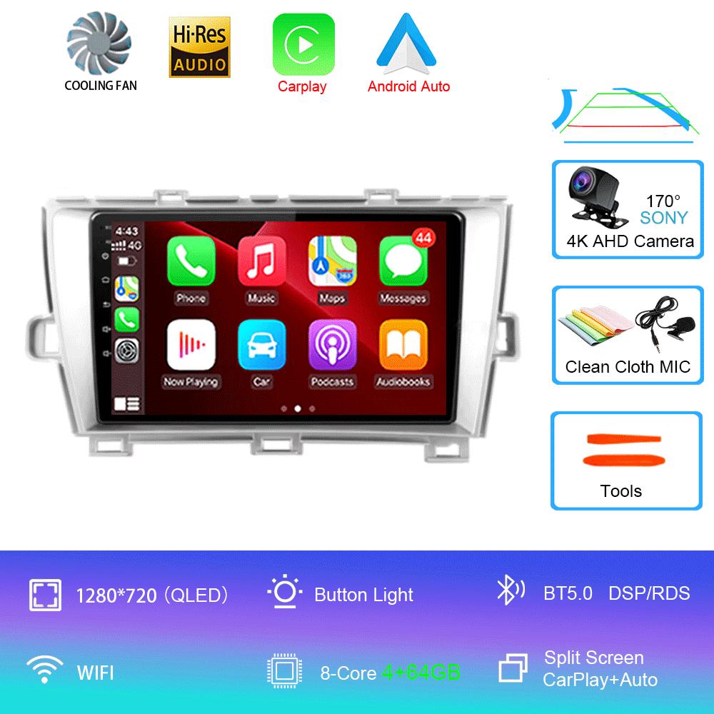 Car Radio Android 14 Carplay For Toyota Prius 3 XW30 2009 - 2015 LHD RHD Multimedia Video Player Navigation GPS Stereo Head Unit