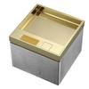 Gold Concealed Euro Floor Socket with USB Charging, Stainless Steel Flush Design