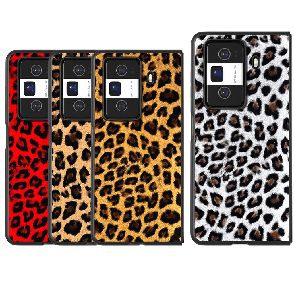 For Honor Magic Vs3 5G Case Leopard Pattern Leather Coated PC Phone Cover