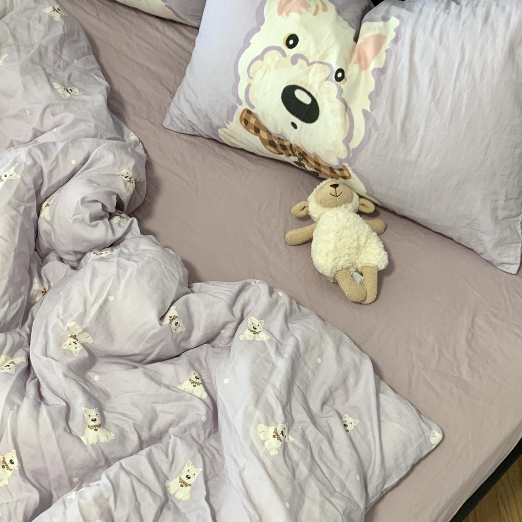 Live Broadcast Explosion Class A Maternal And Infant Grade Cotton Pure Cotton Double-Layer Yarn 4-Pcs Set Student Children'S Dormitory 3Pc Quilt Cover