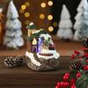 Lighted Christmas Cabin Music Box Rotating Santa Music Box With LED Light For Men Women Kid Birthday Christmas Present
