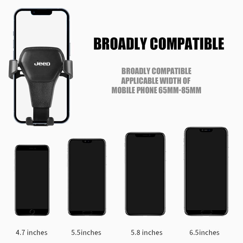 AIY5   Car Phone Holder Air Vent Clip Mount Gravity Bracket For IPhone Samsung Xiaomi For JEEP GrandCherokee Renegade Wrangler key