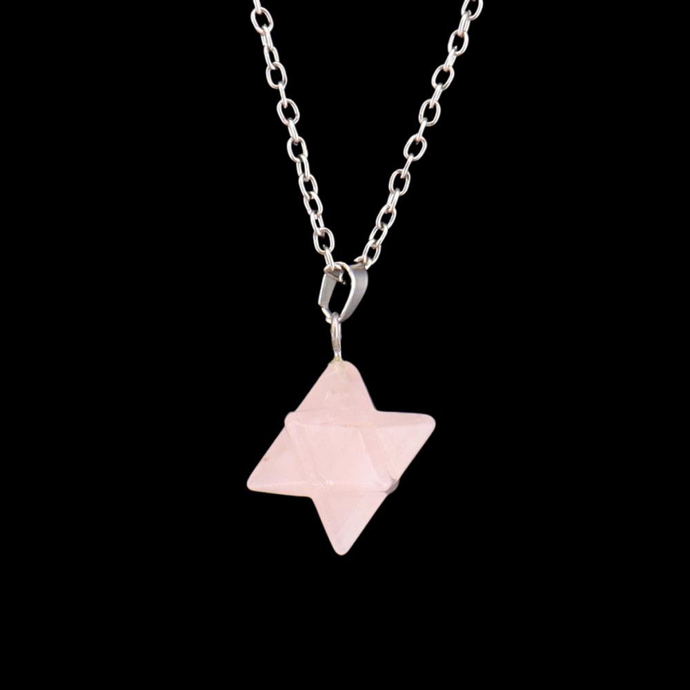 Большой аметистовый агатовый кристаллический кулон-звезда – 24 мм, геометрический дизайн гексаграммы