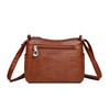 Fashion trend four-season soft leather multi-compartment multi-pocket high-end single-shoulder crossbody bag for women's handbag