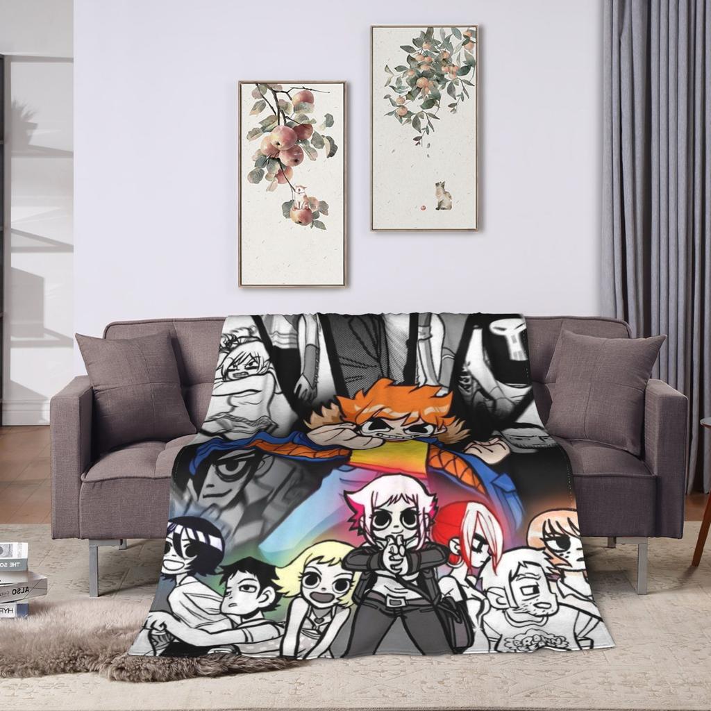 Indie Film Character Scott Pilgrim Blankets Soft Plush Throw Blanket For Home Decor Airplane Travel Flannel Bedspread Bed Cover