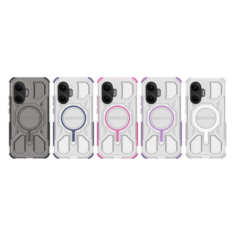 Coque magnétique translucide BIBERCAS pour Xiaomi Poco F7 Redmi Turbo 4 Pro 5G Chargement sans fil Cadre en TPU Coque arrière en plastique pour téléphone