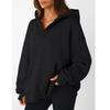 Women's Fashion Casual Solid Color Pocket Long Sleeve Hoodie