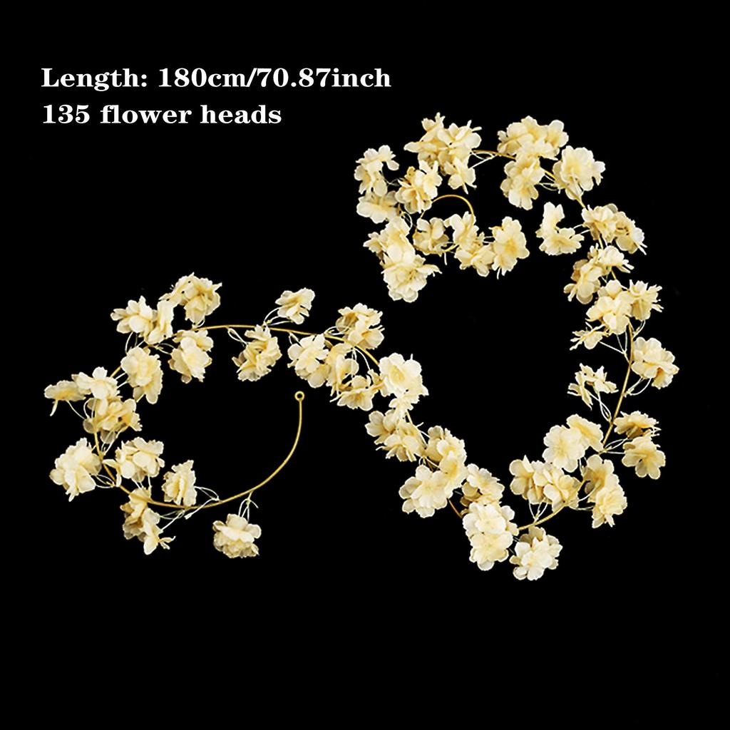 1pc Artificial Peach Blossom Decorative Flower Vine Fake Flower Vine Cover Flower Vine Tree Cherry Blossom Vine Flower Vine Holiday Party Party Gifts