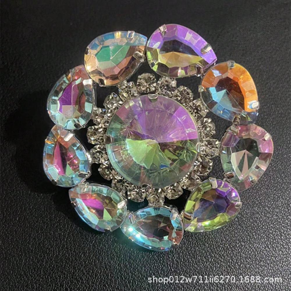 Exaggerated Colorful Rhinestone Water Drop Adjustable Women's Luxury Ring