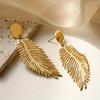 Elegant And Beautiful Feather Decorative Stainless Steel Earrings Jewelry Is Perfect For Daily Dressing And Matching Gifts